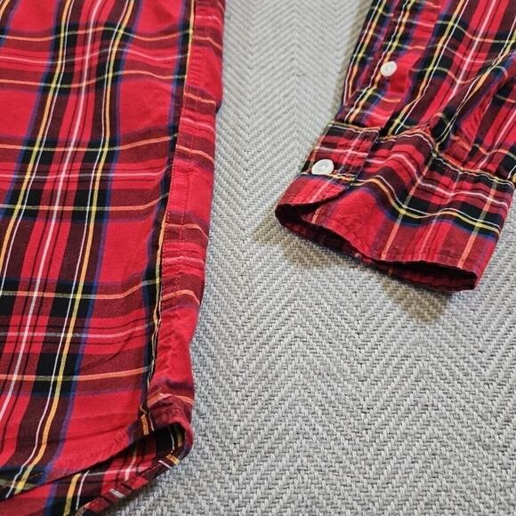 J. Crew Flex Washed Long Sleeve Button Down Shirt Men’s Size Large Classic Red - Picture 5 of 16